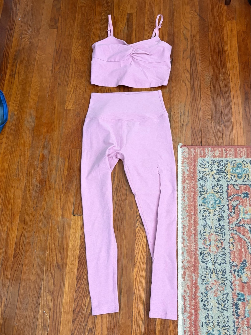 Beyond Yoga Light Pink Tank & Legging Set